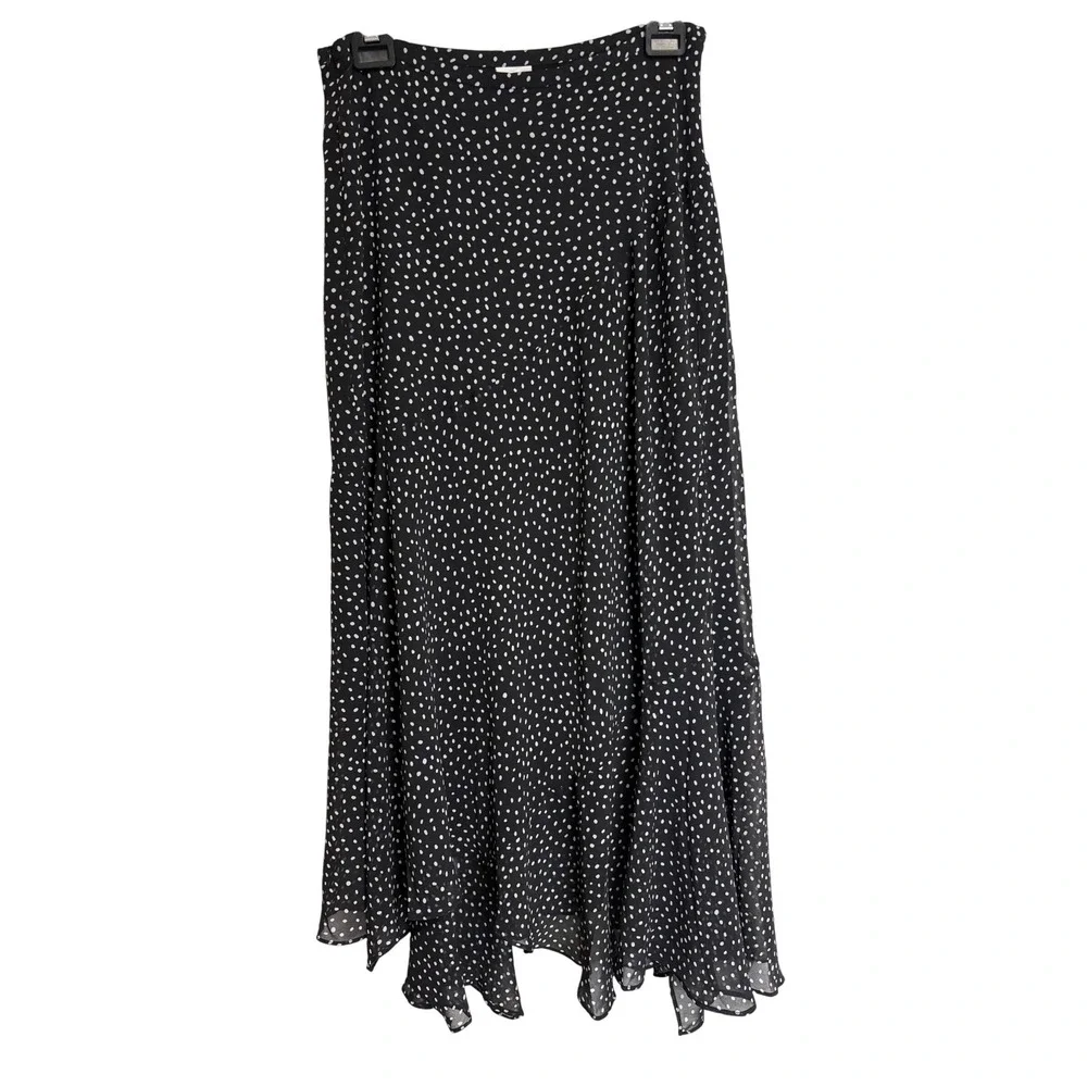 CAbi‎ Sinatra, Black and White, Long Maxi Polka Dot Skirt, Women's Size 8
